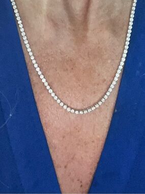 10.43 Carat 14KT white gold Lab created DIAMOND Tennis Necklace with appraisal